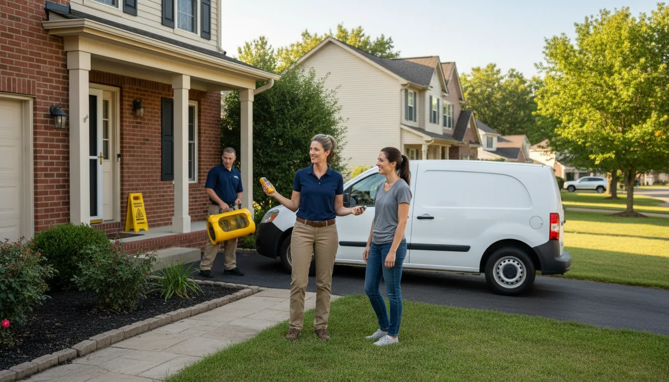 Residential water damage restoration in Pleasant Plains, IL
